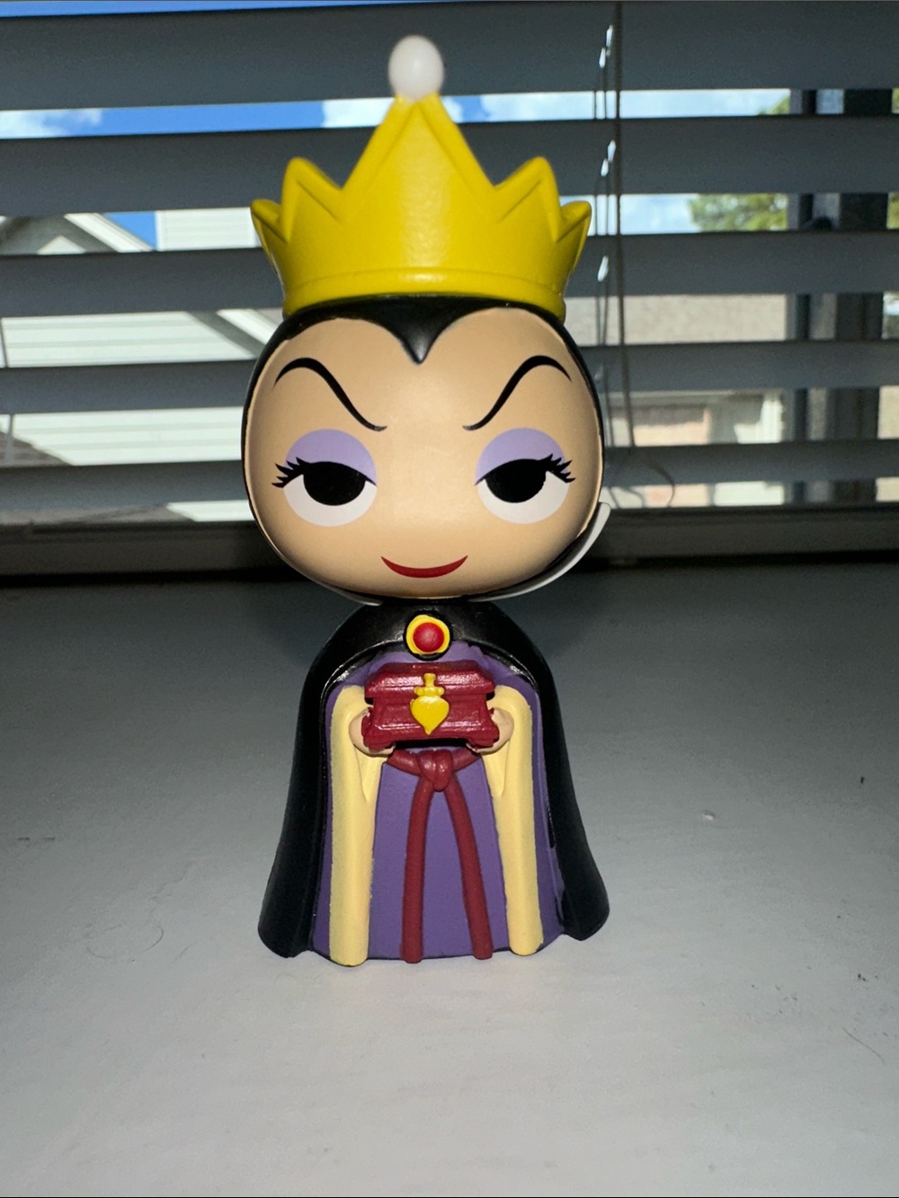 Classic Evil Queen Figurine Toy - Yellow Crown, Black Cape